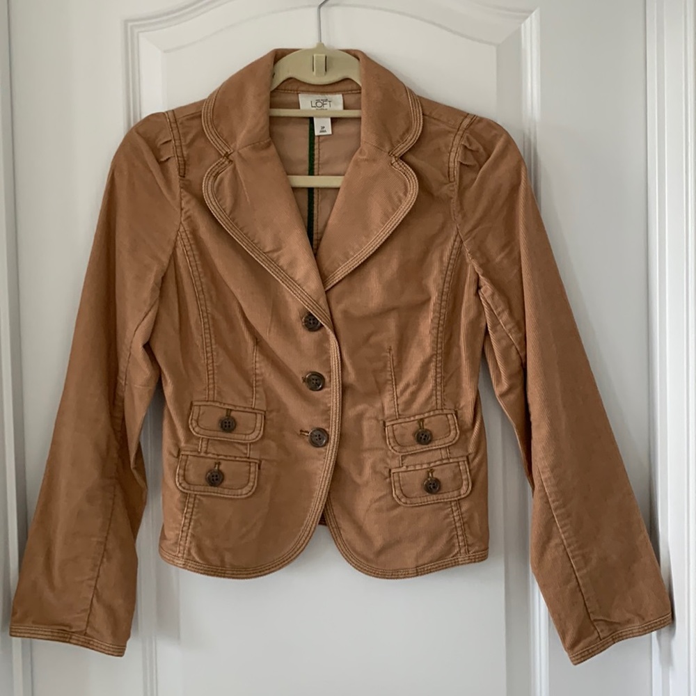 LOFT Camel Corduroy Long Sleeves Jacket Size 2P